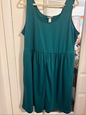 Ava & Viv Teal Sleeveless Swing Dress size XXL pit to pit 24 -27 Length 39 in